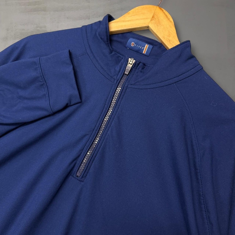 Stitch Golf Quarter Zip Pullover Navy Blue‎ Performance Long Sleeve XL